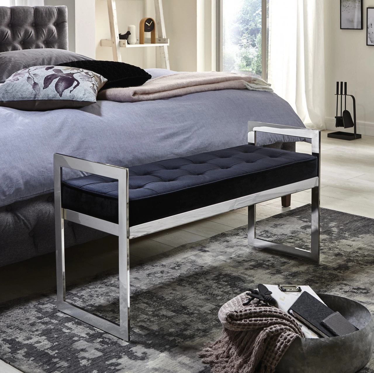 Bank Edelstahl-schwarz – Bild 3